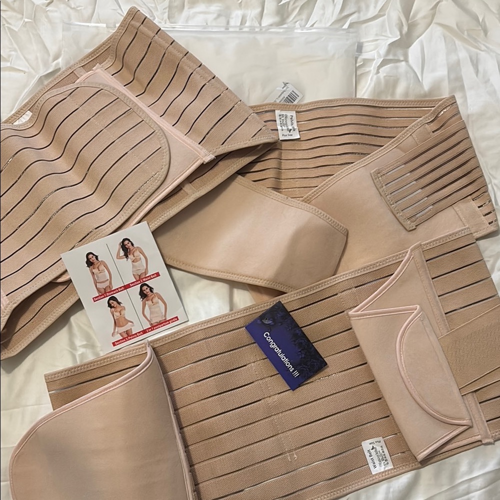 Beige Waist Trainer Corset 3 Piece Set